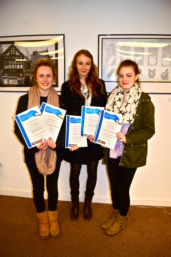 Some of the winners from the Art with a Heart Trafford Schools Open Exhibition, Awards Ceremony