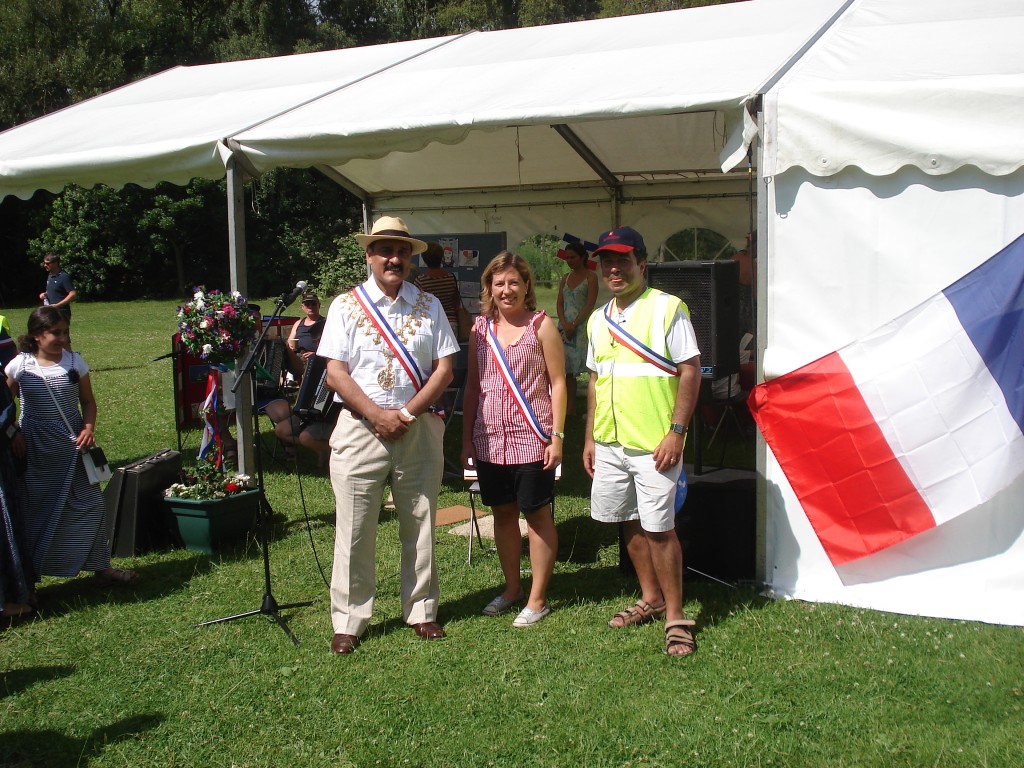 Mayor of Trafford with Laure Butcher of Naturally French and Zainul Sachak, event organiser